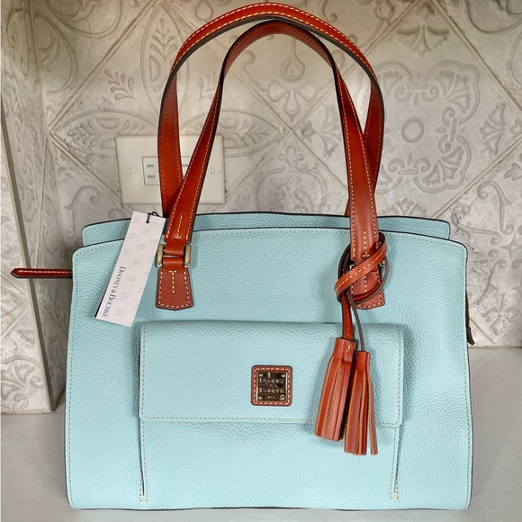 Dooney & Bourke Handbags - Dooney & Bourke - Pebbled Gain Leather Shoulder Bag - Pale Blue